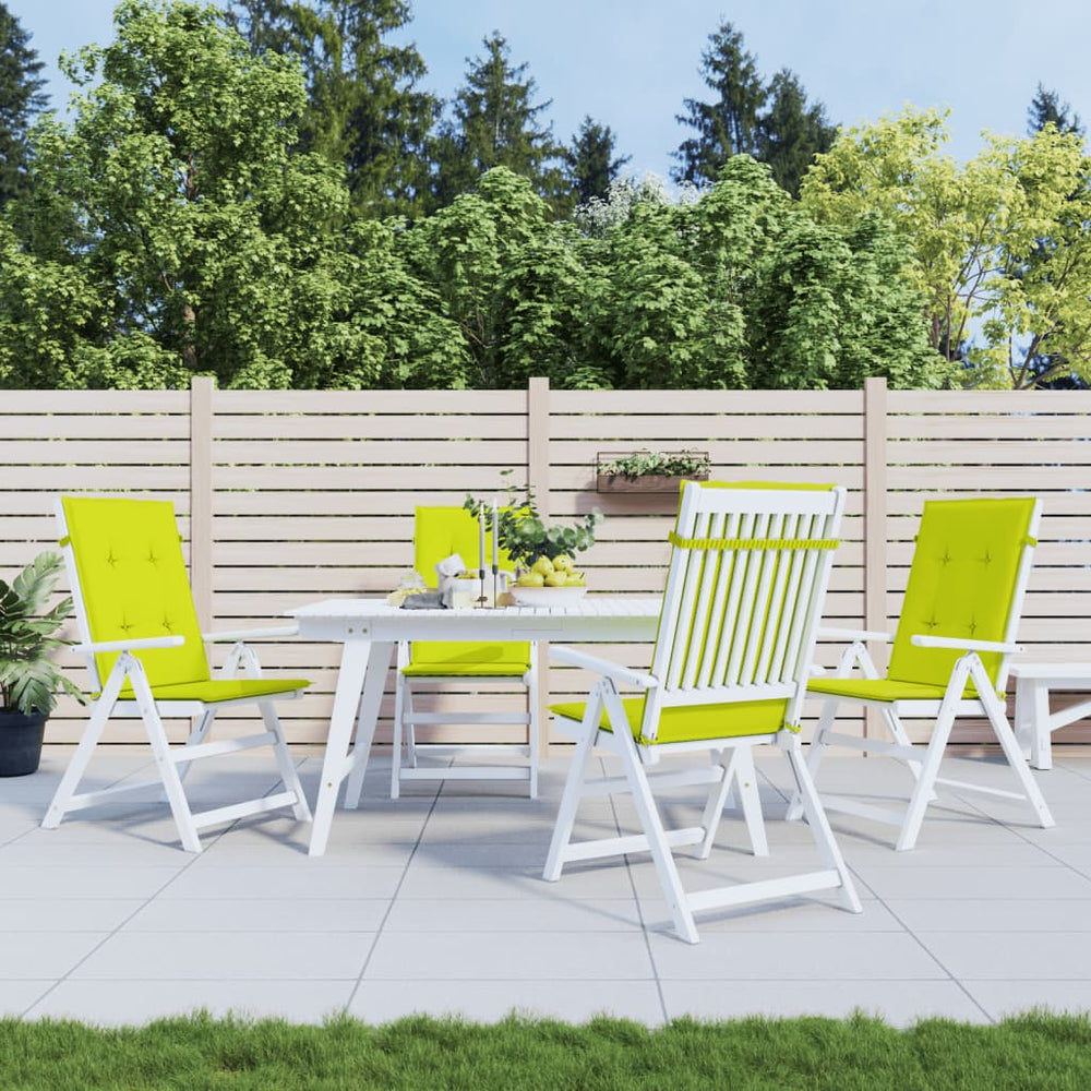 vidaXL High-Back Garden Chair Cushions 4 pcs. Bright Green 120x50x3 cm