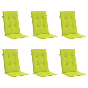 Gartenstuhlauflagen für Hochlehner 6 Stk. Knallgrün 120x50x3 cm