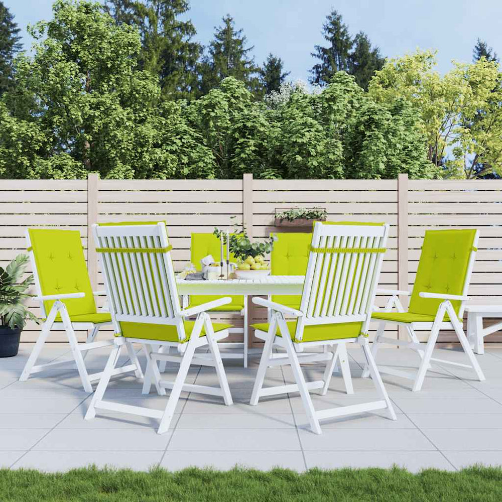 vidaXL High Back Garden Chair Cushions 6 pcs. Bright Green 120x50x3 cm
