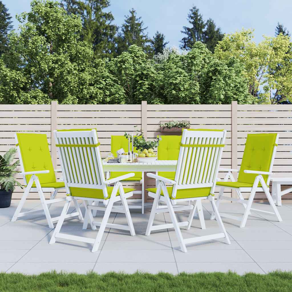 Gartenstuhlauflagen für Hochlehner 6 Stk. Knallgrün 120x50x3 cm