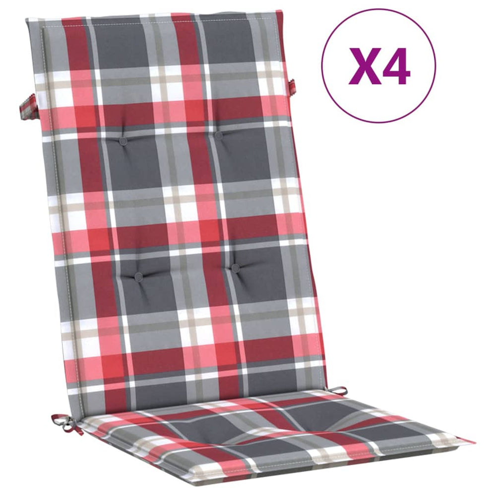 vidaXL High-Back Garden Chair Cushions 4 pcs. 120x50x3 cm Fabric