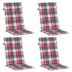 Gartenstuhlauflagen für Hochlehner 4 Stk. 120x50x3 cm Stoff