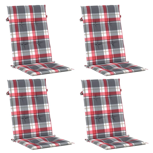 Gartenstuhlauflagen für Hochlehner 4 Stk. 120x50x3 cm Stoff
