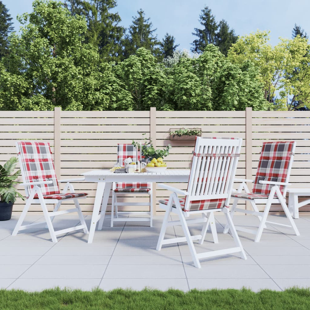 vidaXL High-Back Garden Chair Cushions 4 pcs. 120x50x3 cm Fabric