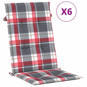 vidaXL Coussins de chaise de jardin pour dossiers hauts 6 pcs 120x50x3 cm Tissu