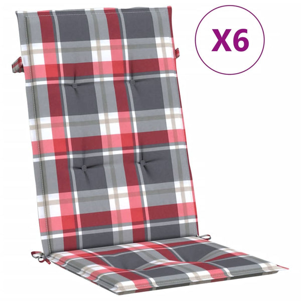 vidaXL Coussins de chaise de jardin pour dossiers hauts 6 pcs 120x50x3 cm Tissu