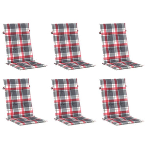 vidaXL Coussins de chaise de jardin pour dossiers hauts 6 pcs 120x50x3 cm Tissu