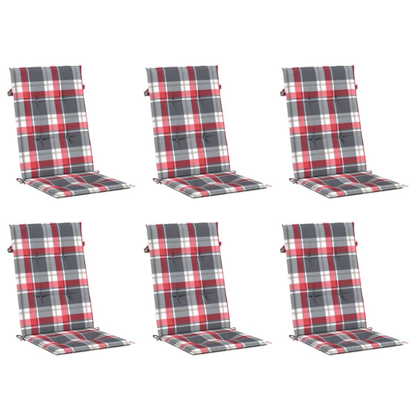 vidaXL Coussins de chaise de jardin pour dossiers hauts 6 pcs 120x50x3 cm Tissu
