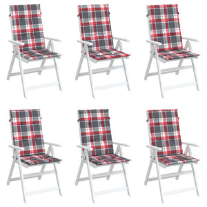 vidaXL Coussins de chaise de jardin pour dossiers hauts 6 pcs 120x50x3 cm Tissu
