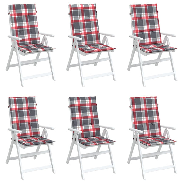 vidaXL Coussins de chaise de jardin pour dossiers hauts 6 pcs 120x50x3 cm Tissu