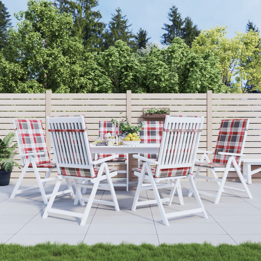 vidaXL High Back Garden Chair Cushions 6 pcs. 120x50x3 cm Fabric