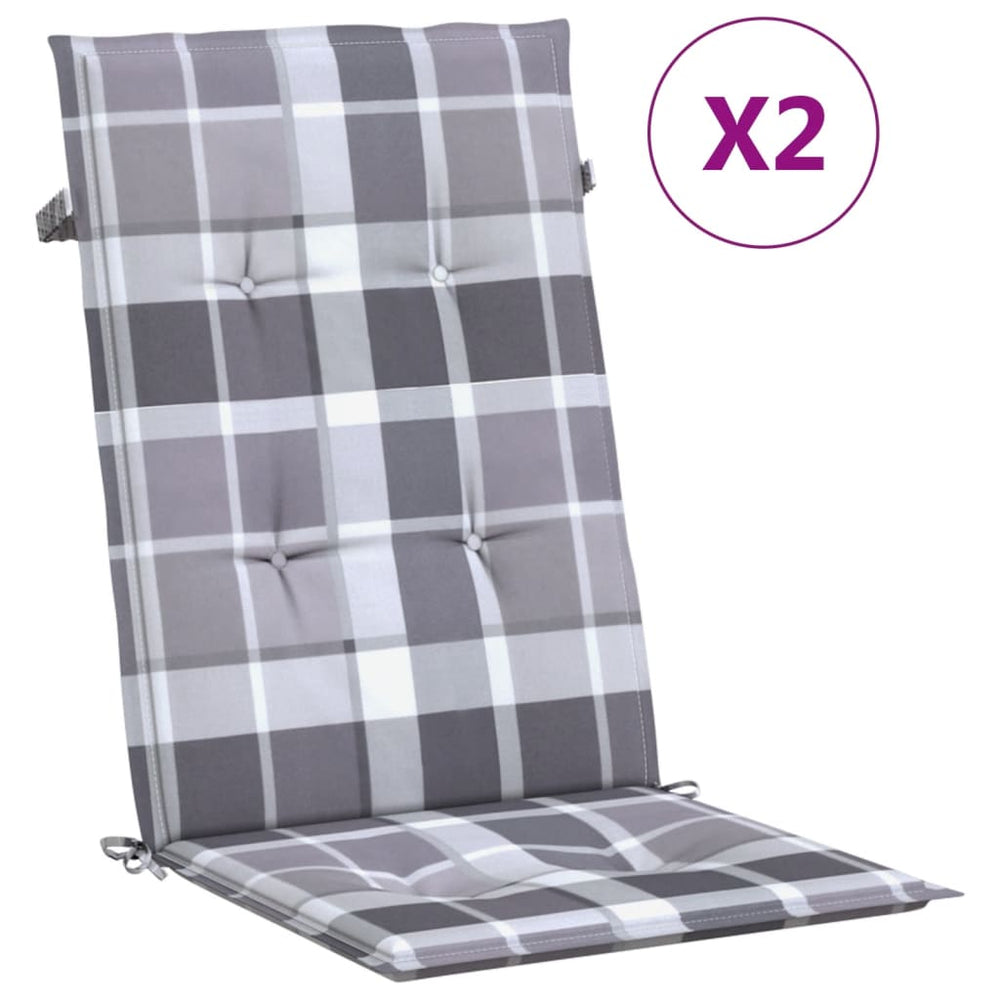 vidaXL High-Back Garden Chair Cushions 2 pcs. 120x50x3cm Fabric