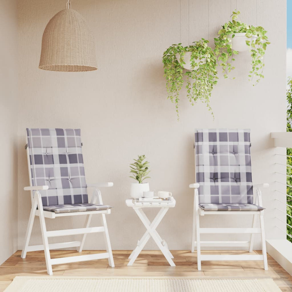 vidaXL High-Back Garden Chair Cushions 2 pcs. 120x50x3cm Fabric