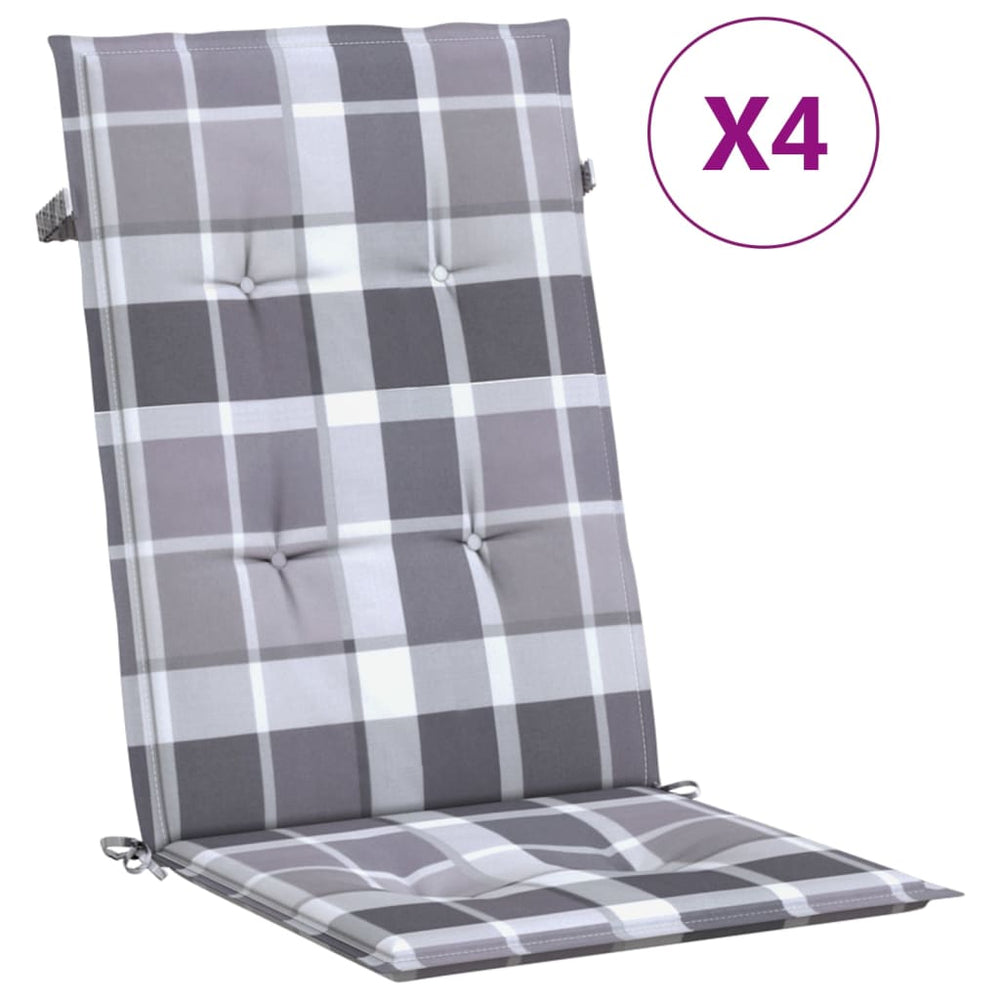 vidaXL High-Back Garden Chair Cushions 4 pcs. 120x50x3cm Fabric