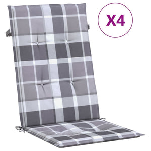 vidaXL High-Back Garden Chair Cushions 4 pcs. 120x50x3cm Fabric