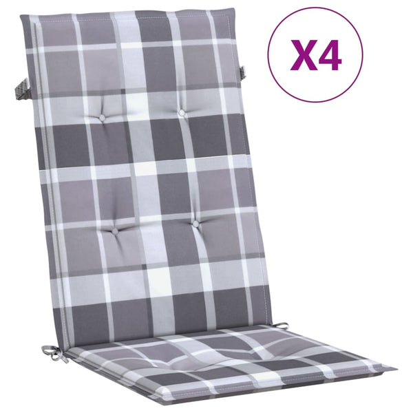 vidaXL High-Back Garden Chair Cushions 4 pcs. 120x50x3cm Fabric