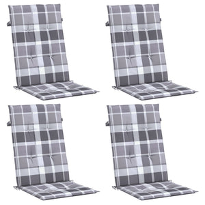 vidaXL High-Back Garden Chair Cushions 4 pcs. 120x50x3cm Fabric
