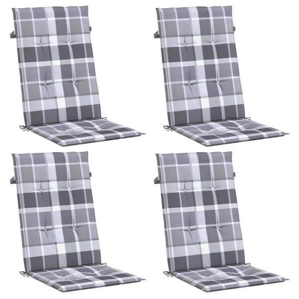 vidaXL High-Back Garden Chair Cushions 4 pcs. 120x50x3cm Fabric