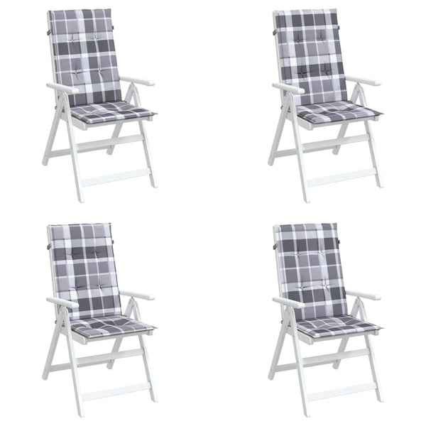 vidaXL High-Back Garden Chair Cushions 4 pcs. 120x50x3cm Fabric