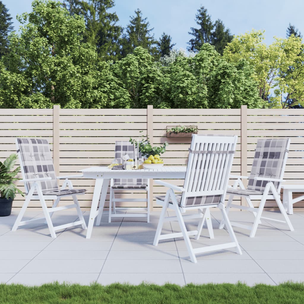 vidaXL High-Back Garden Chair Cushions 4 pcs. 120x50x3cm Fabric
