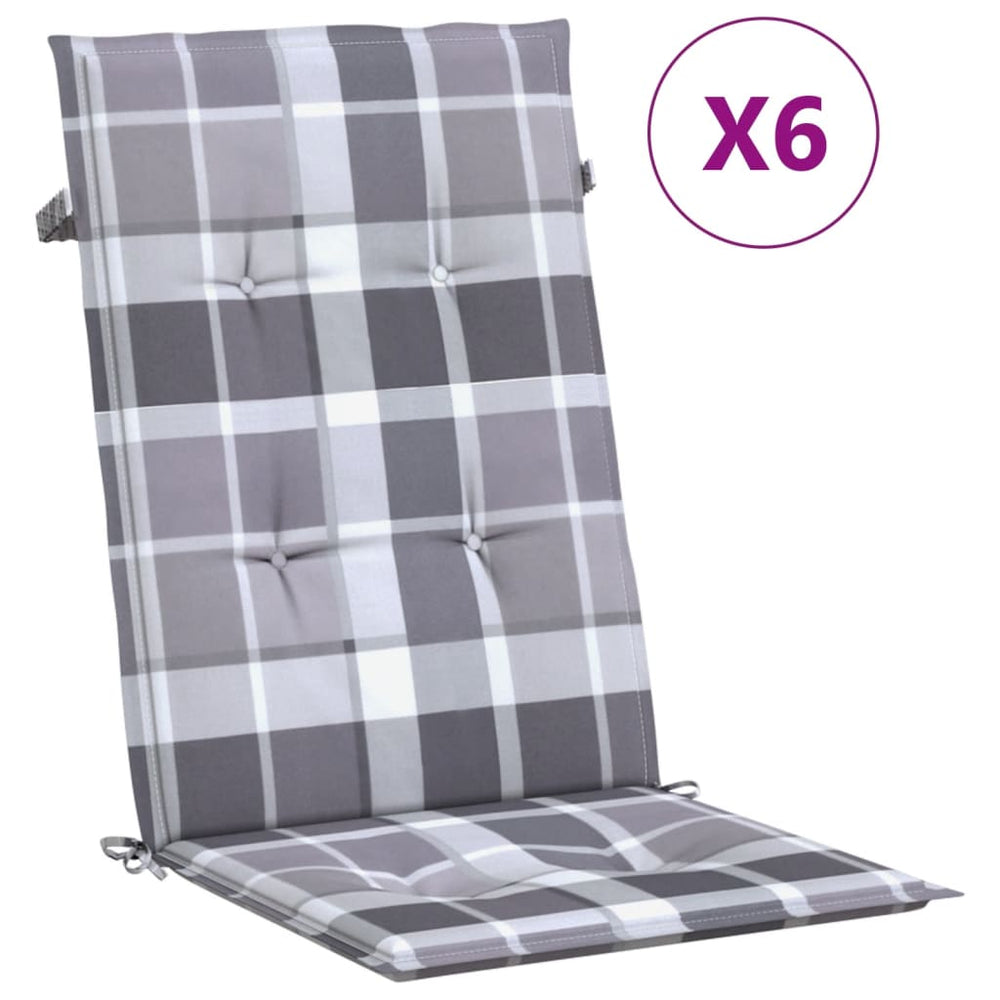 vidaXL High-Back Garden Chair Cushions 6 pcs 120x50x3cm Fabric