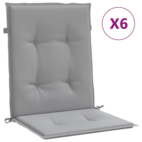 Gartenstuhlauflagen für Niedriglehner 6 Stk. Grau Oxford-Gewebe