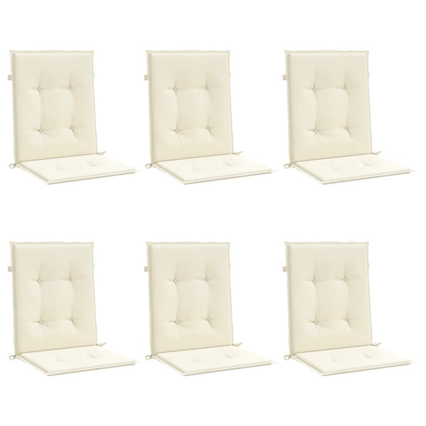 Gartenstuhlauflagen für Niedriglehner 6 Stk. Creme 100x50x3 cm