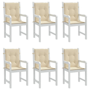 Gartenstuhlauflagen für Niedriglehner 6 Stk. Beige 100x50x3 cm