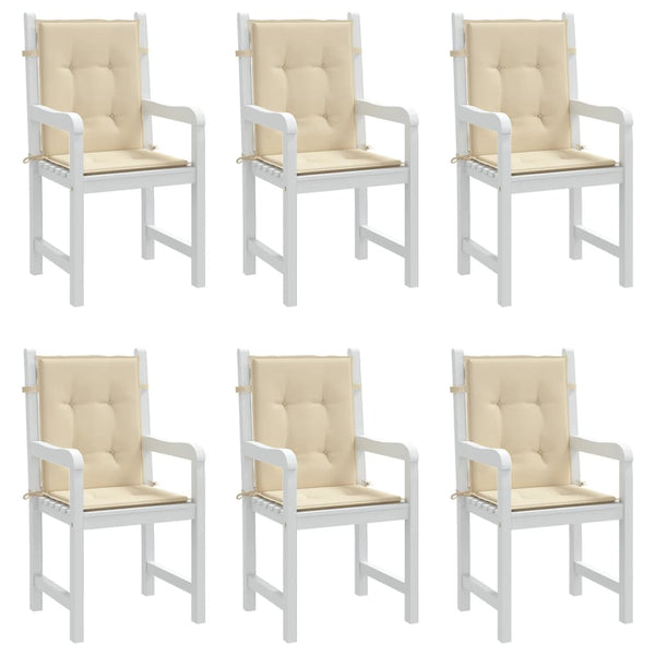 Gartenstuhlauflagen für Niedriglehner 6 Stk. Beige 100x50x3 cm