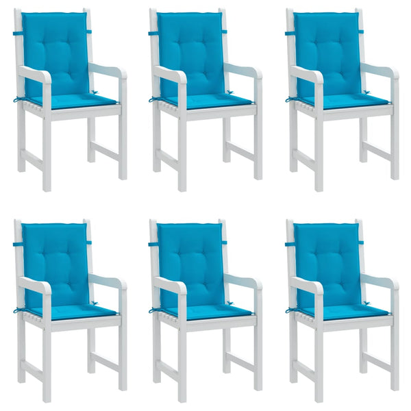 Gartenstuhlauflagen für Niedriglehner 6 Stk. Blau 100x50x3 cm
