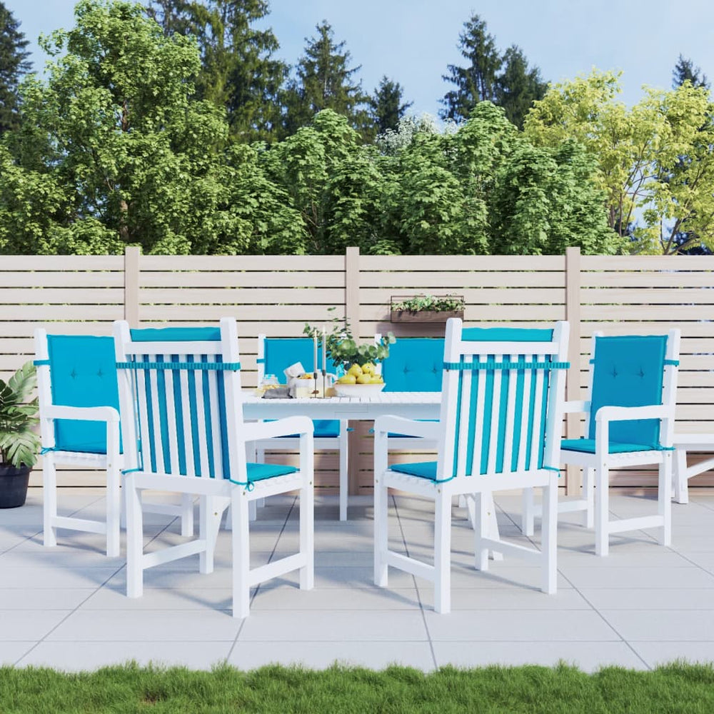 vidaXL Garden Chair Cushions for Low-Back Chairs 6 pcs Blue 100x50x3 cm