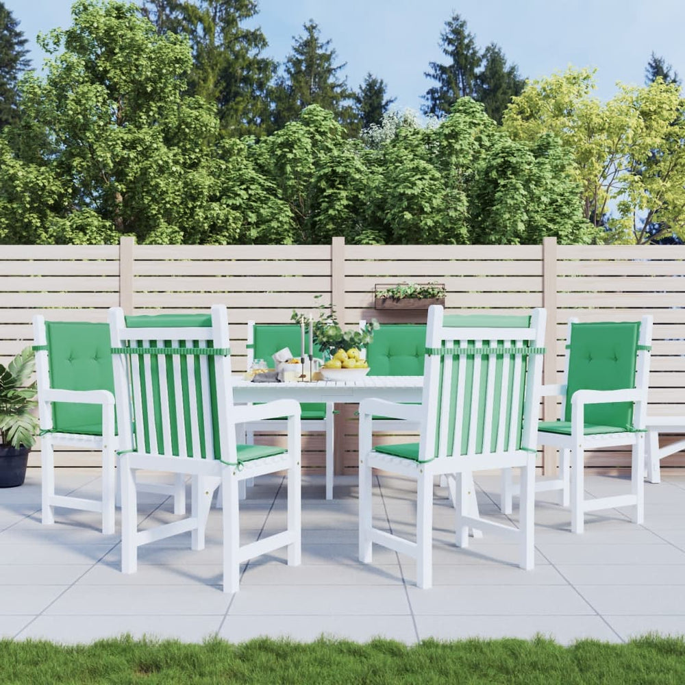 vidaXL Low-Back Garden Chair Cushions 6 pcs. Green 100x50x3 cm