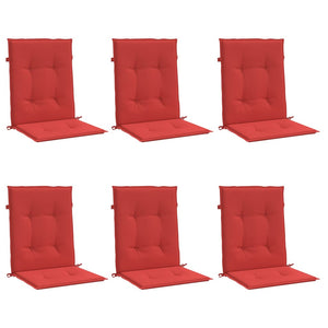 Gartenstuhlauflagen für Niedriglehner 6 Stk. Rot 100x50x3 cm