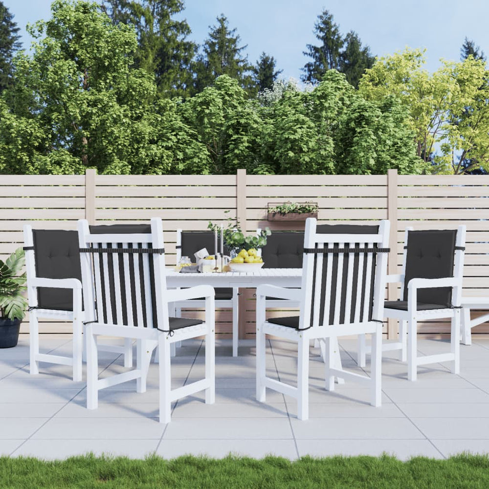vidaXL Low-Back Garden Chair Cushions 6 pcs. Black 100x50x3cm