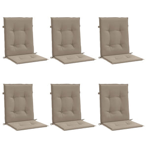 Gartenstuhlauflagen für Niedriglehner 6 Stk. Taupe 100x50x3 cm