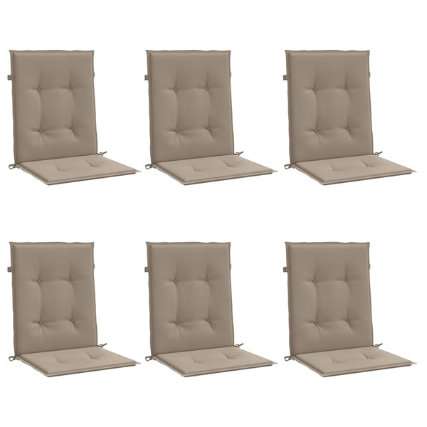 Gartenstuhlauflagen für Niedriglehner 6 Stk. Taupe 100x50x3 cm