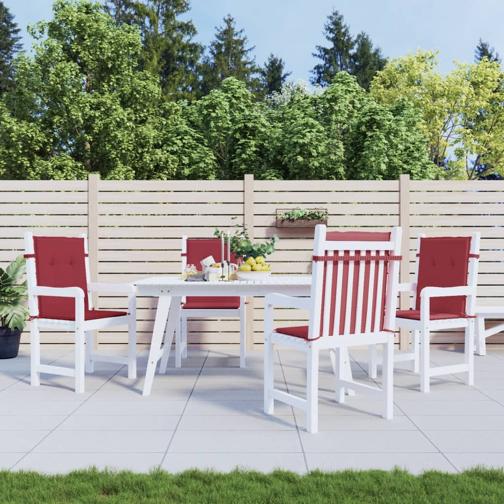 vidaXL Low-Back Garden Chair Cushions 4 pcs. Wine Red 100x50x3cm