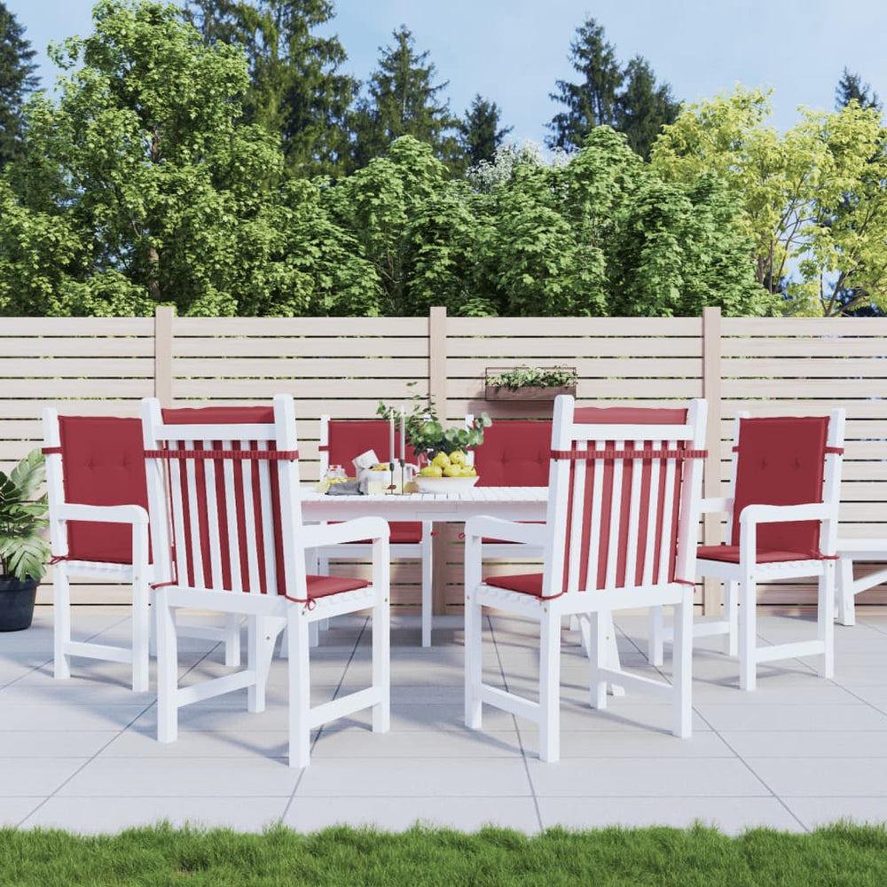 vidaXL Garden Chair Cushions for Low-Back Chairs 6 pcs Wine Red 100x50x3cm