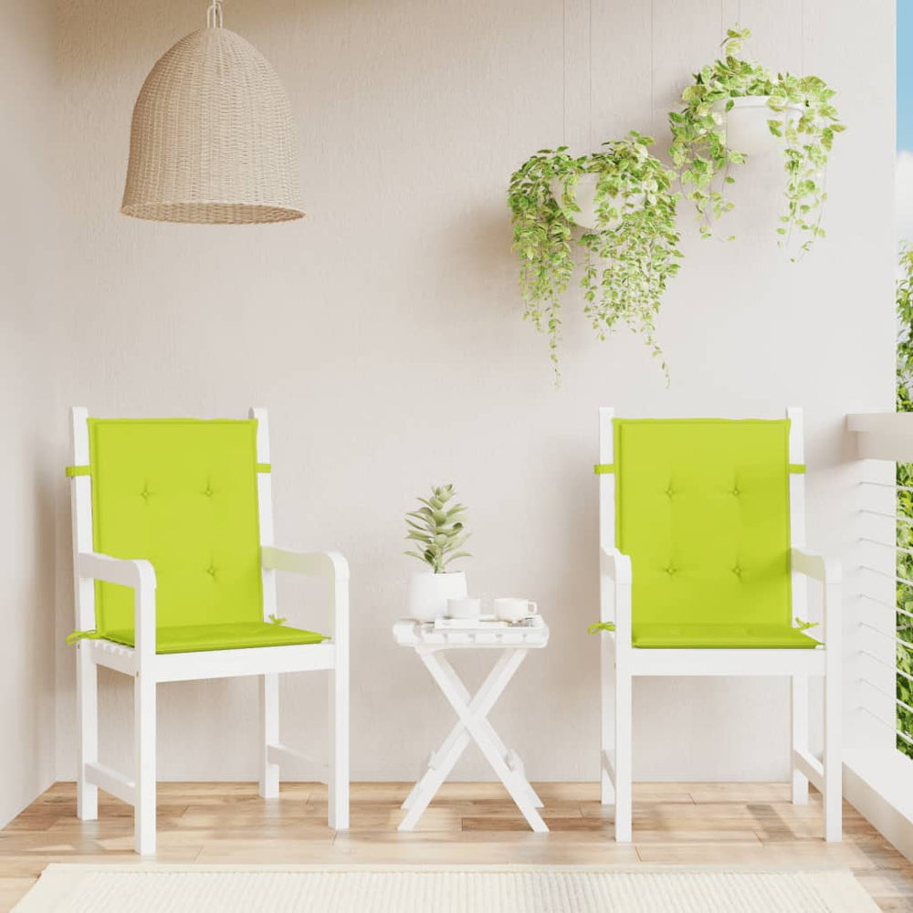 vidaXL Garden Chair Cushions for Low-Back Chairs 2 pcs Lime Green 100x50x3cm