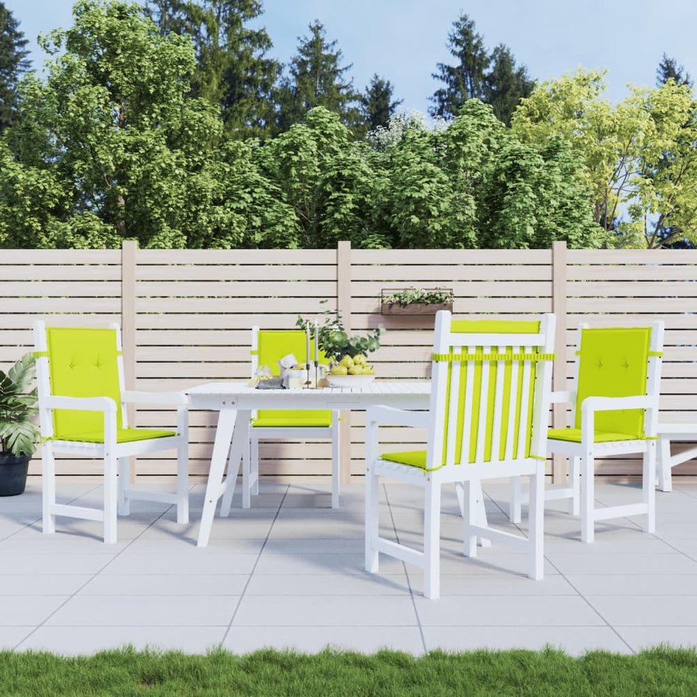 vidaXL Low-Back Garden Chair Cushions 4 pcs Neon Green 100x50x3 cm