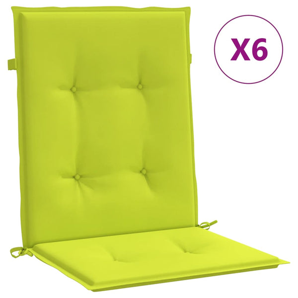 Gartenstuhlauflagen für Niedriglehner 6Stk Knallgrün 100x50x3cm