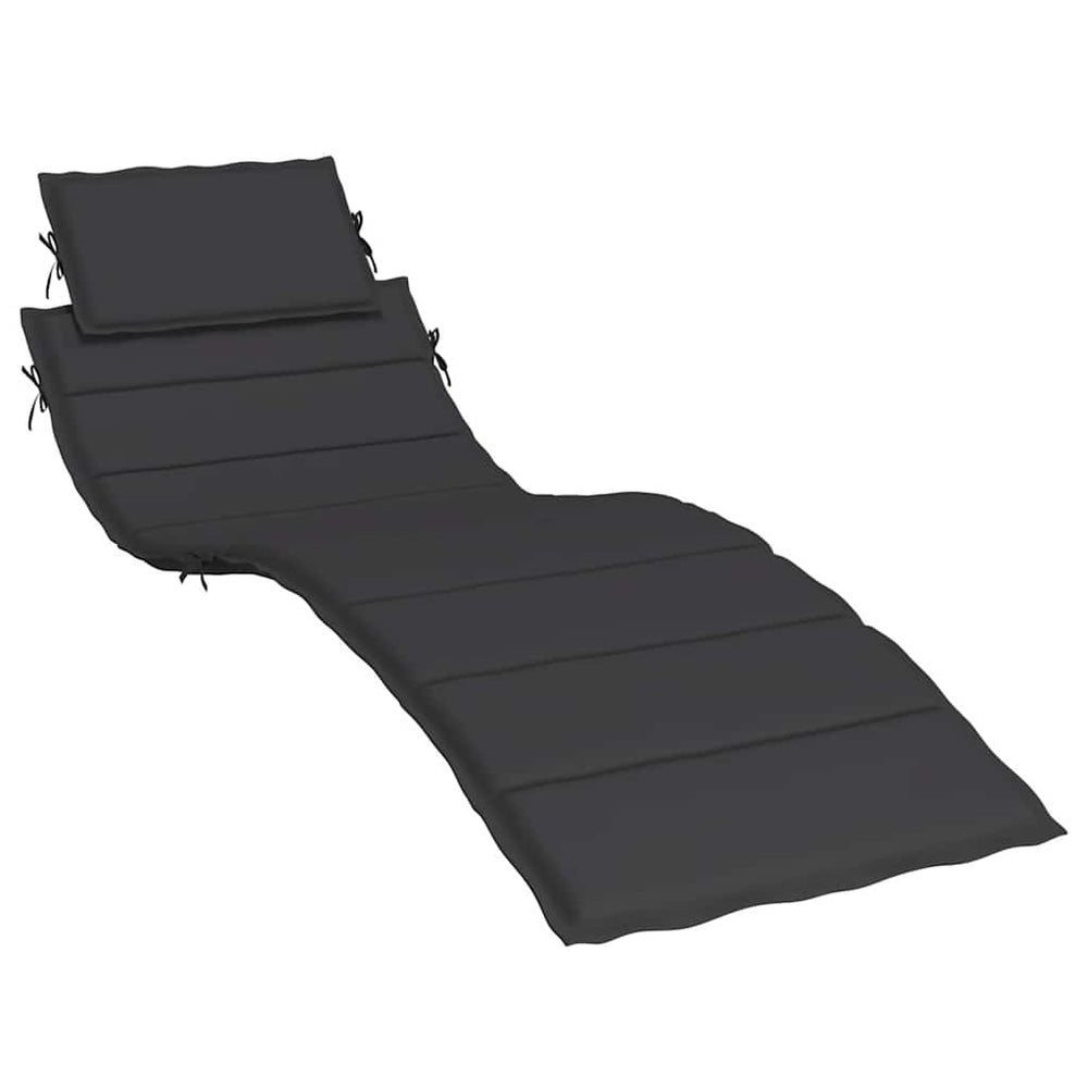 vidaXL Sun Lounger Cushion Black 186x58x4 cm Oxford Fabric