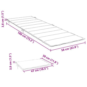 Sonnenliegen-Auflage Schwarz 186x58x4 cm Oxford-Gewebe