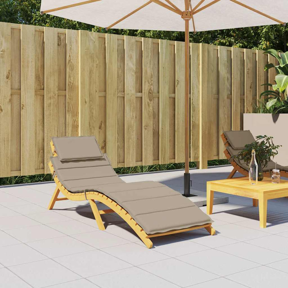 vidaXL Sun Lounger Cushion Taupe 186x58x4 cm Oxford Fabric