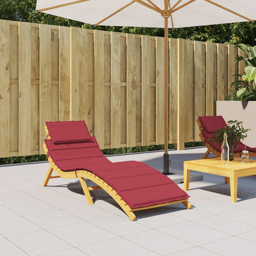 vidaXL Sun Lounger Cushion Wine Red 186x58x4 cm Oxford Fabric