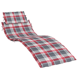 Sonnenliegen-Auflage Rot Karomuster 186x58x4 cm Oxford-Gewebe