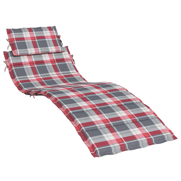 Sonnenliegen-Auflage Rot Karomuster 186x58x4 cm Oxford-Gewebe