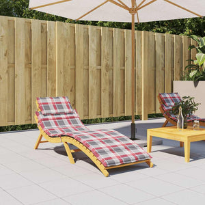 Sonnenliegen-Auflage Rot Karomuster 186x58x4 cm Oxford-Gewebe
