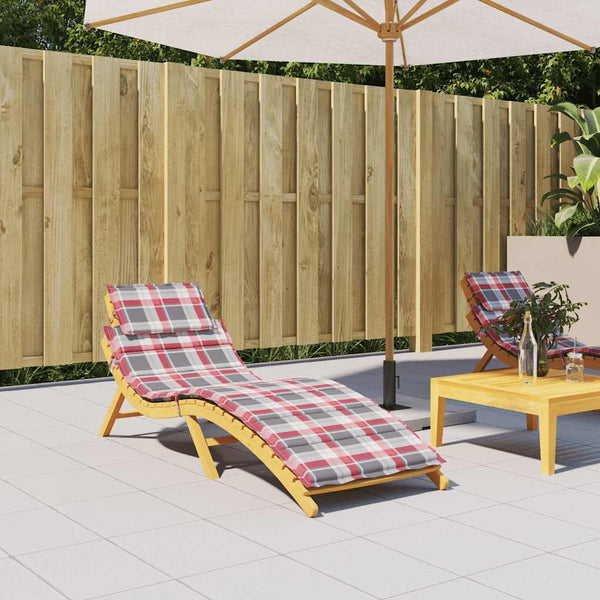 Sonnenliegen-Auflage Rot Karomuster 186x58x4 cm Oxford-Gewebe