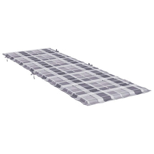 Sonnenliegen-Auflage Grau Karomuster 186x58x4 cm Oxford-Gewebe